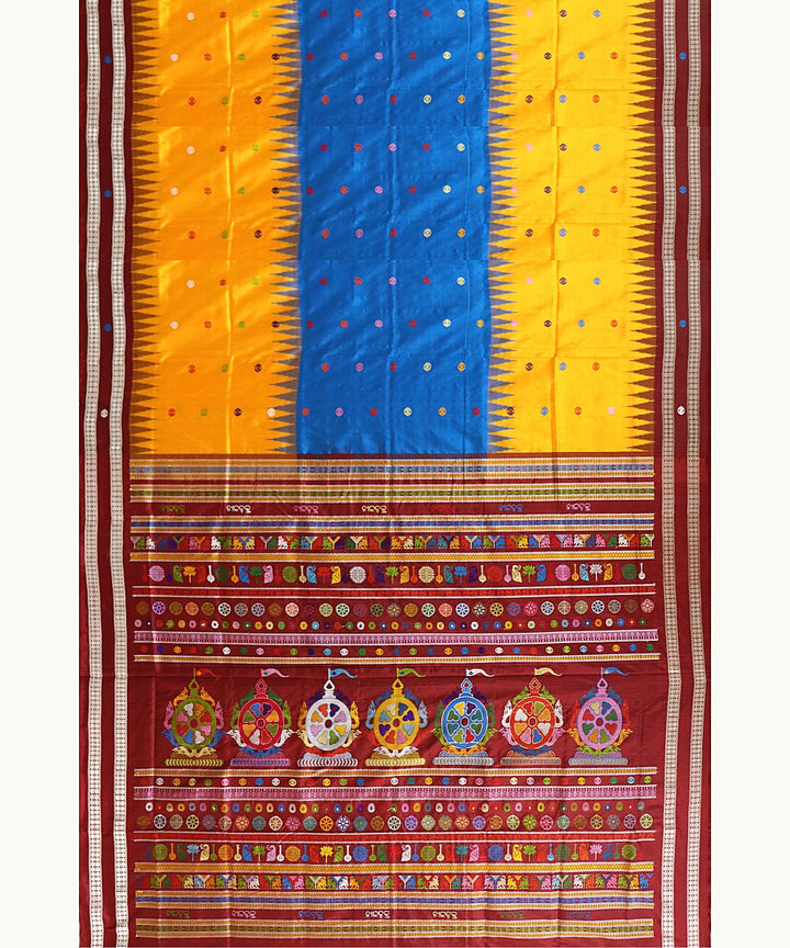 Multicolor maroon silk handwoven bomkai saree