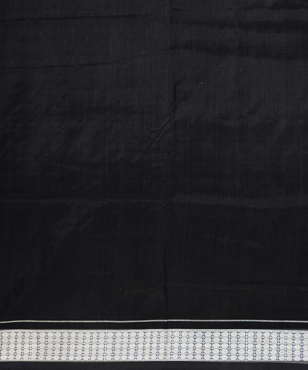 Firebrick red black silk handwoven bomkai saree