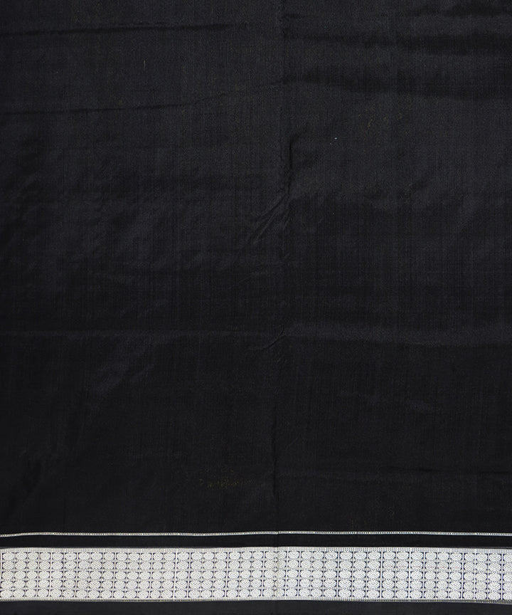 Firebrick red black silk handwoven bomkai saree