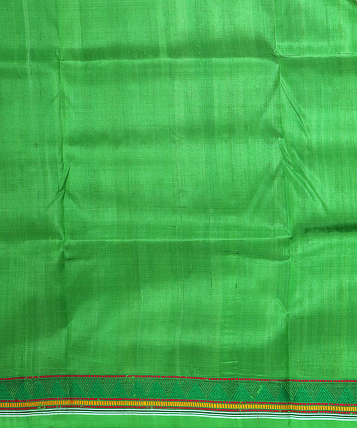 Black deep green silk handwoven khandua saree