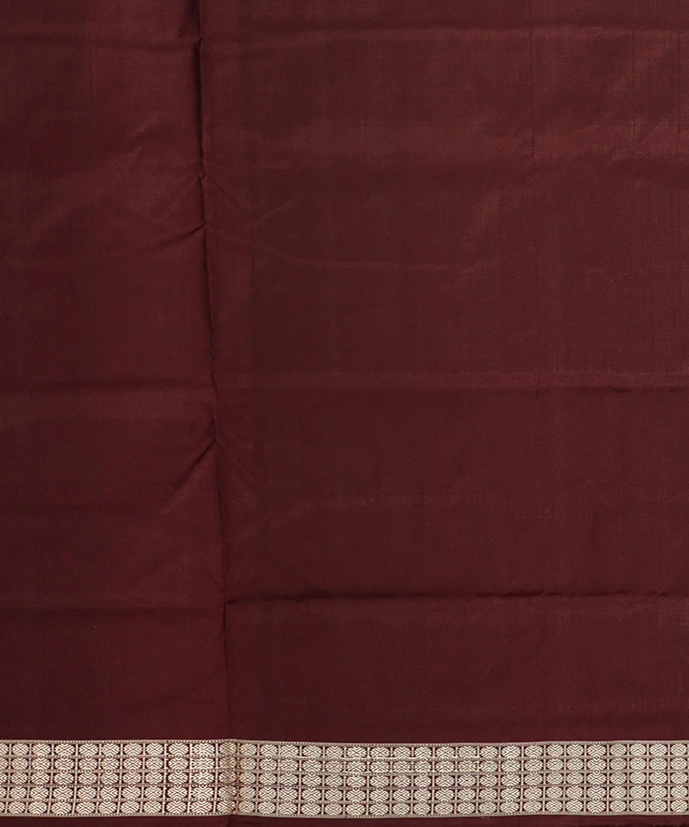 Lime green dark scarlet silk handwoven bomkai saree