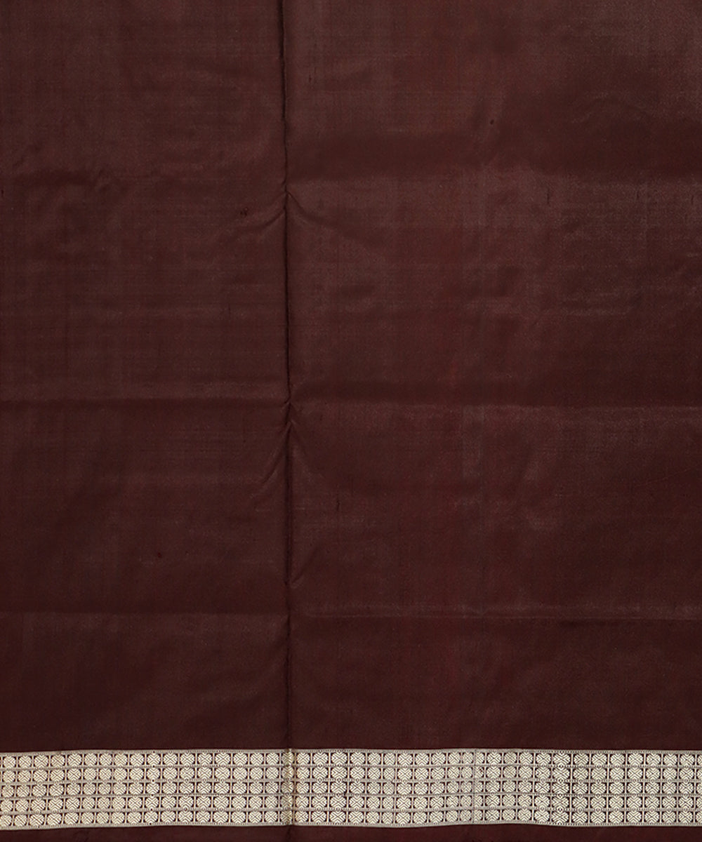 Orange dark scarlet silk handwoven bomkai saree