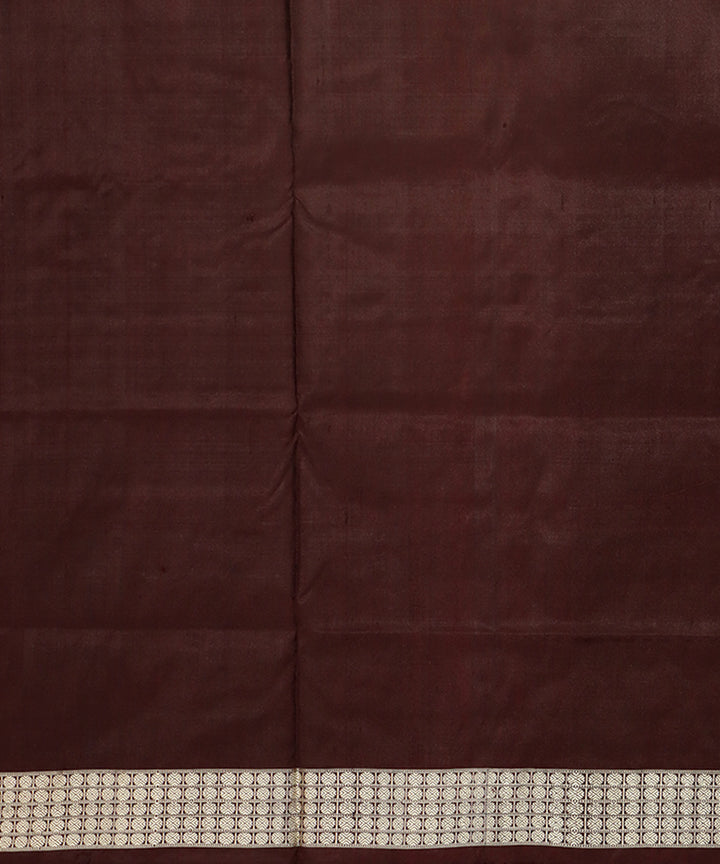 Orange dark scarlet silk handwoven bomkai saree