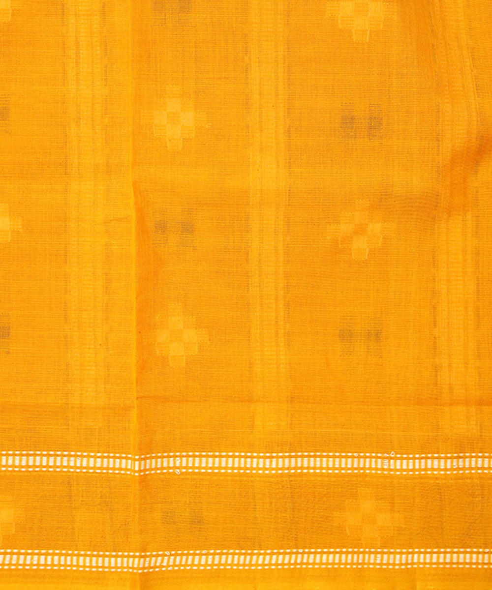 Ink blue dark orange cotton silk handwoven bomkai saree