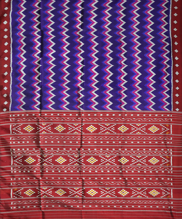Multicolor maroon silk handwoven khandua saree