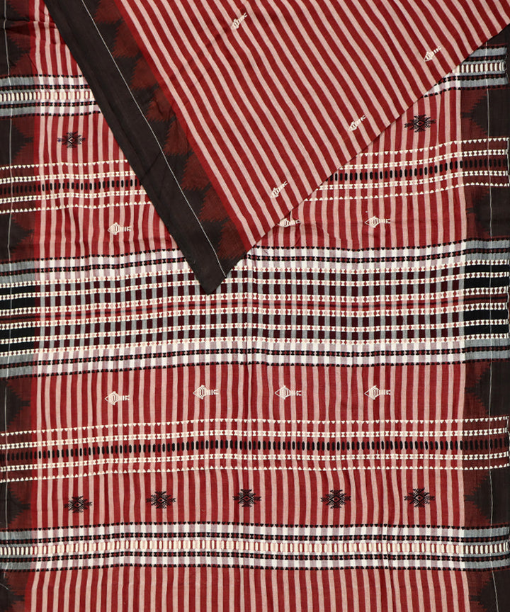 Brown dark sienna cotton handwoven kotpad saree