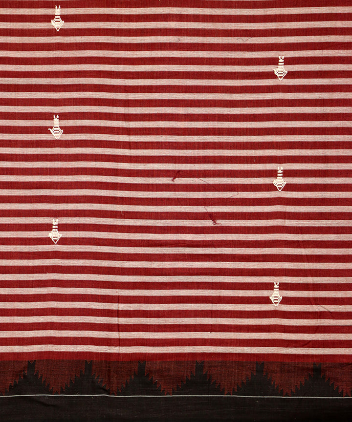 Brown dark sienna cotton handwoven kotpad saree