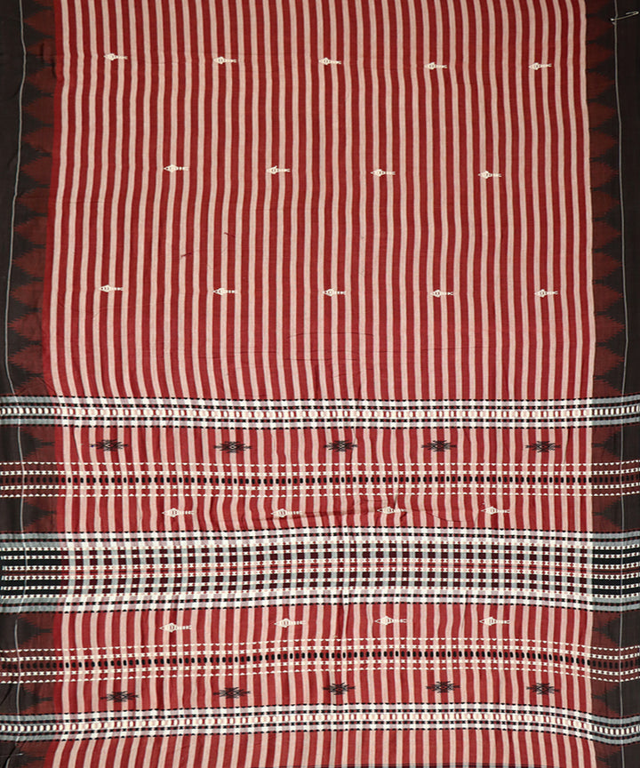 Brown dark sienna cotton handwoven kotpad saree