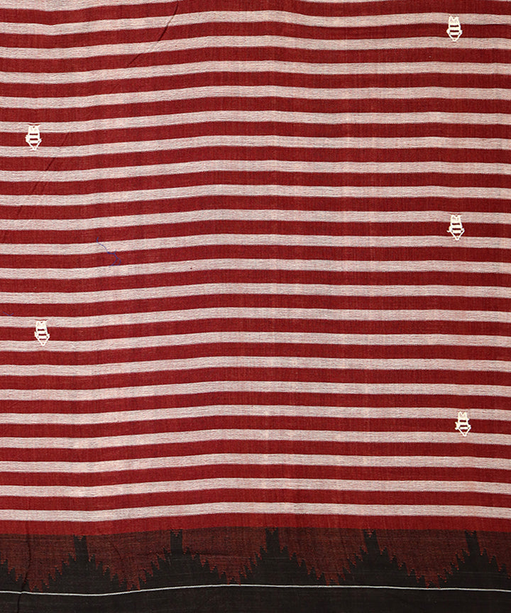 Brown dark sienna cotton handwoven kotpad saree