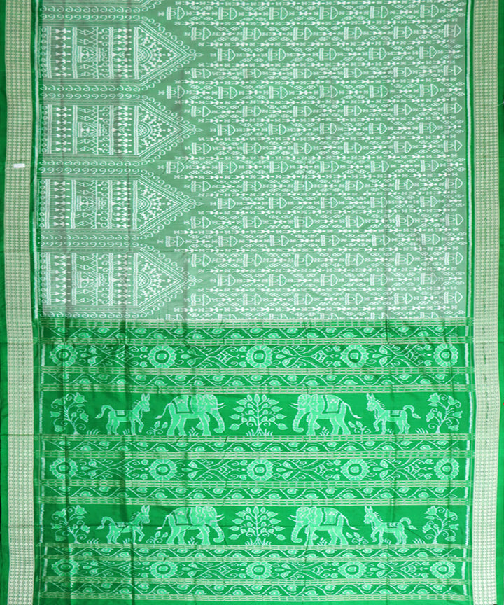 Light green green silk handwoven sambalpuri saree