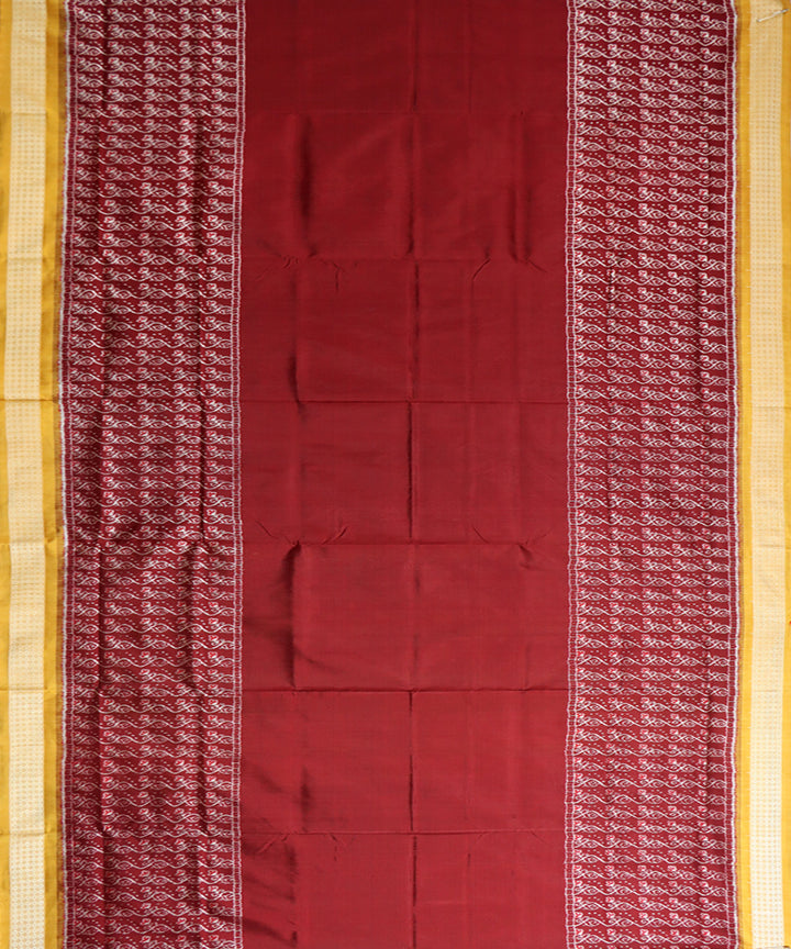 Maroon fulvous silk handwoven sambalpuri saree