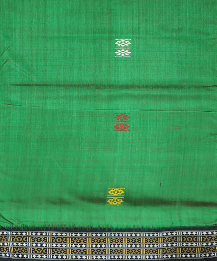 Dark green black handloom khandua silk saree
