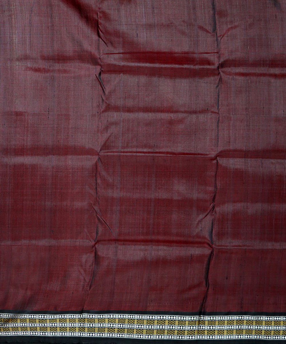 Dark green black handloom khandua silk saree