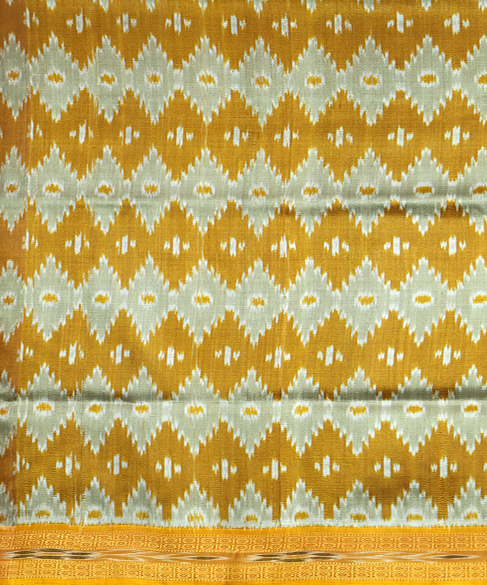 Mustard mustard silk handloom khandua saree