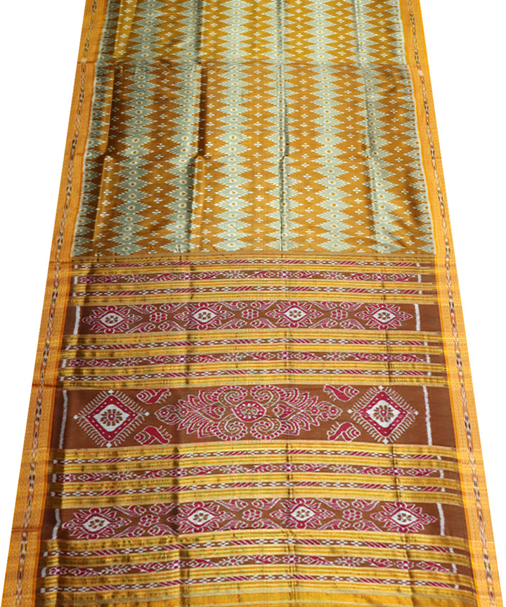 Mustard mustard silk handloom khandua saree