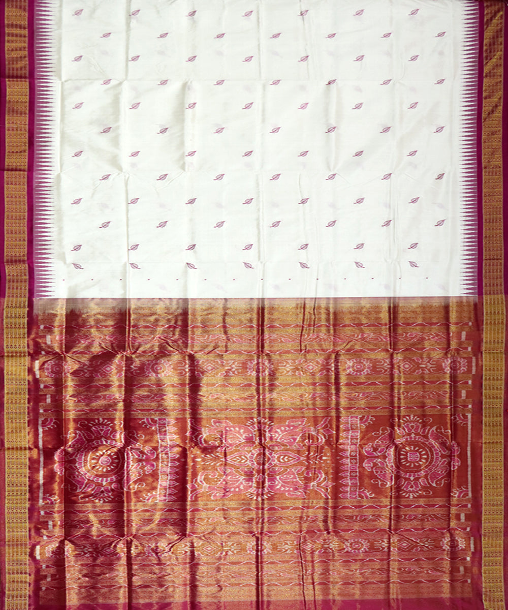 White violet silk handloom sambalpuri saree