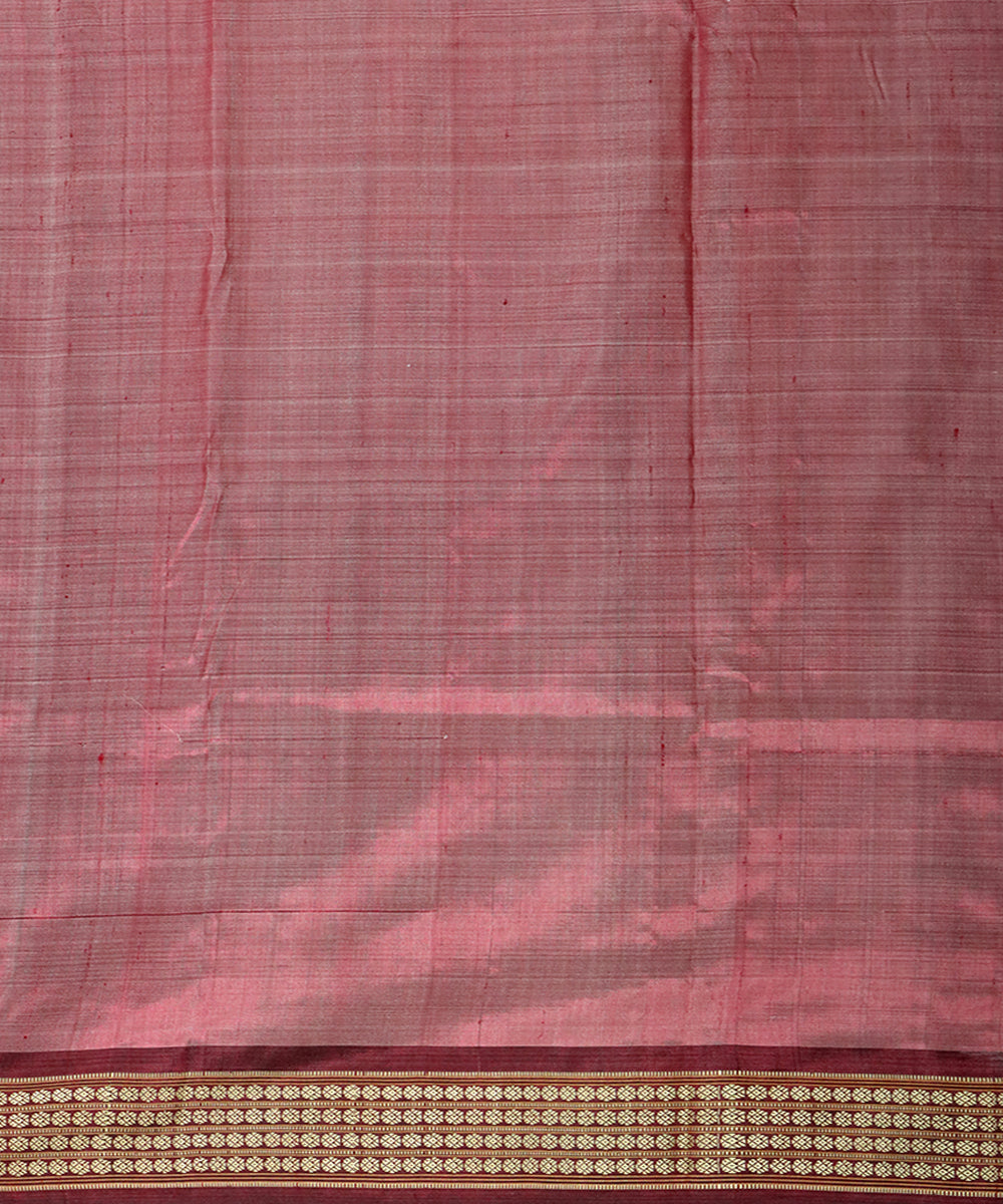 White maroon silk handloom nuapatna saree