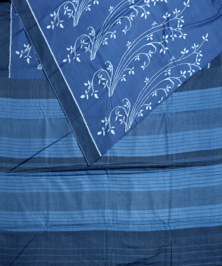 Carolina blue handloom cotton sambalpuri saree