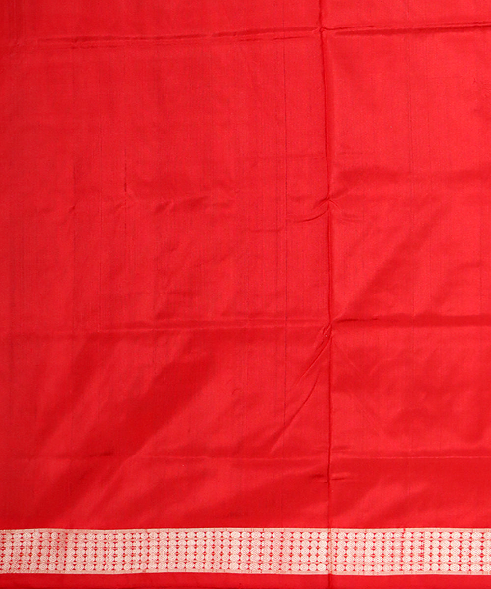 Black red silk handloom bomkai saree