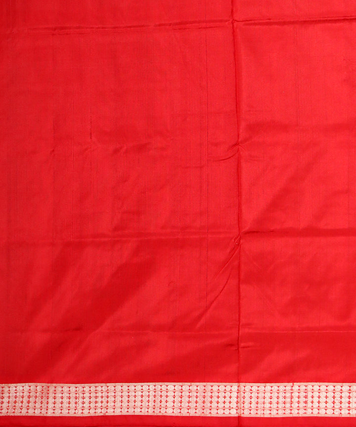 Black red silk handloom bomkai saree