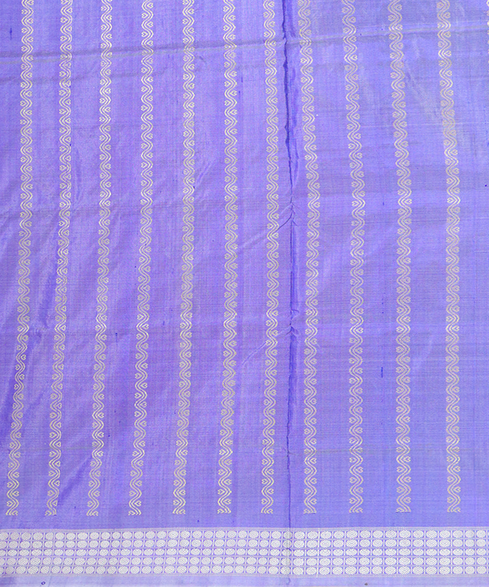 Light orange sky blue handloom bomkai silk saree