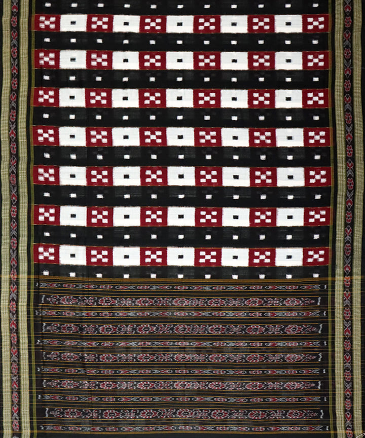 Multicolor black handloom sambalpuri cotton saree