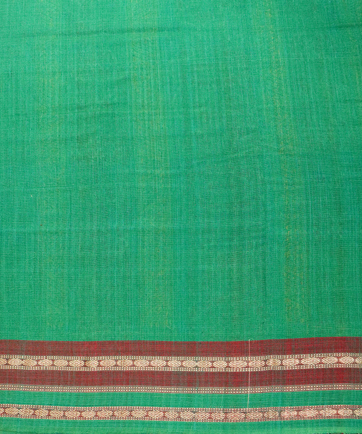 Multicolor green cotton handloom bomkai saree