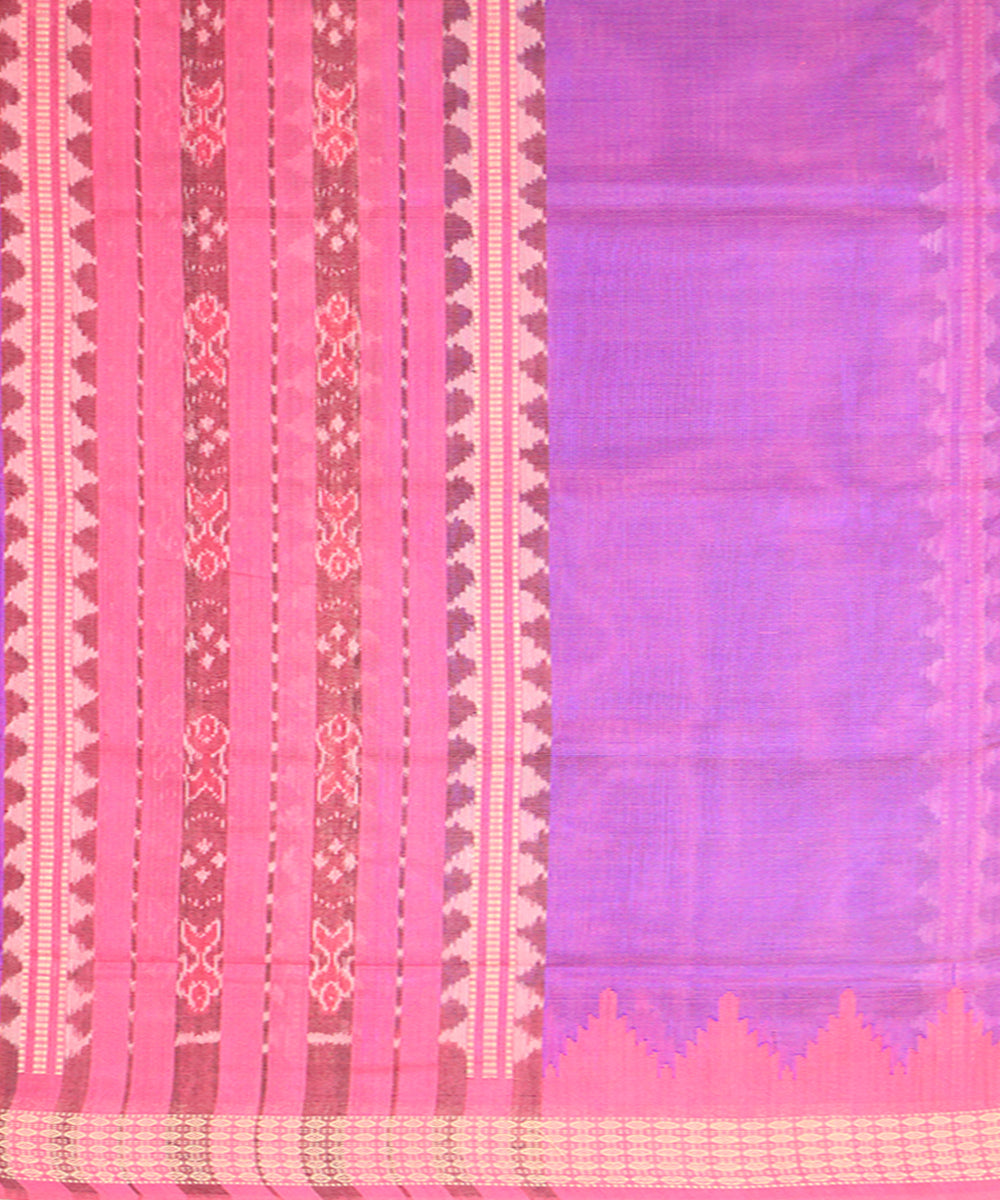 Violet pink cotton silk handloom sambalpuri saree