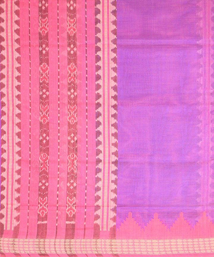 Violet pink cotton silk handloom sambalpuri saree