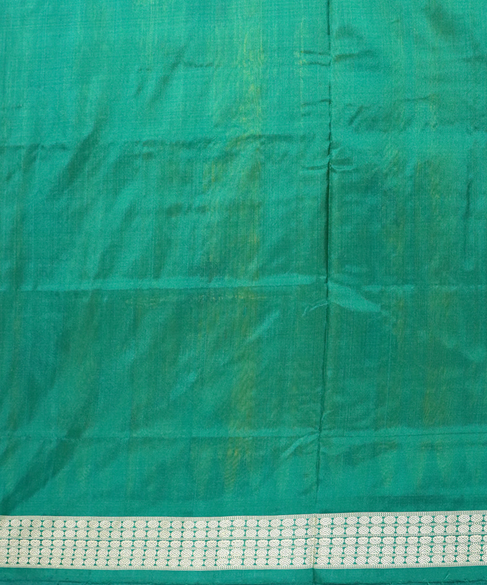 Yellow green silk handloom bomkai saree