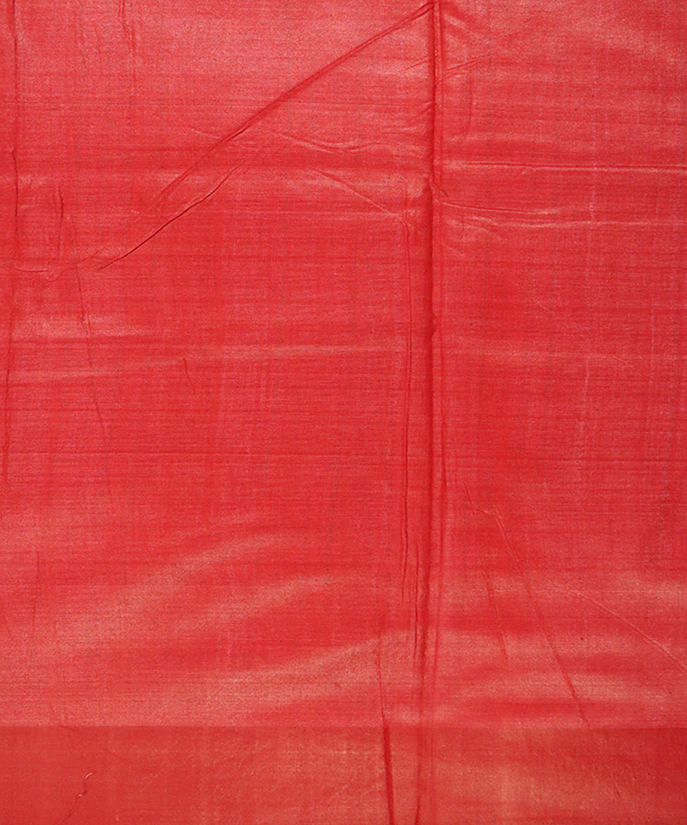 Light green red gopalpur tussar silk handloom saree