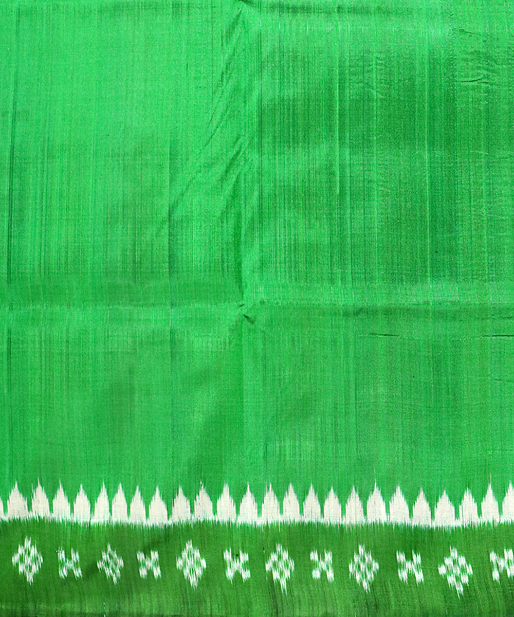 Sky blue green silk handloom khandua saree
