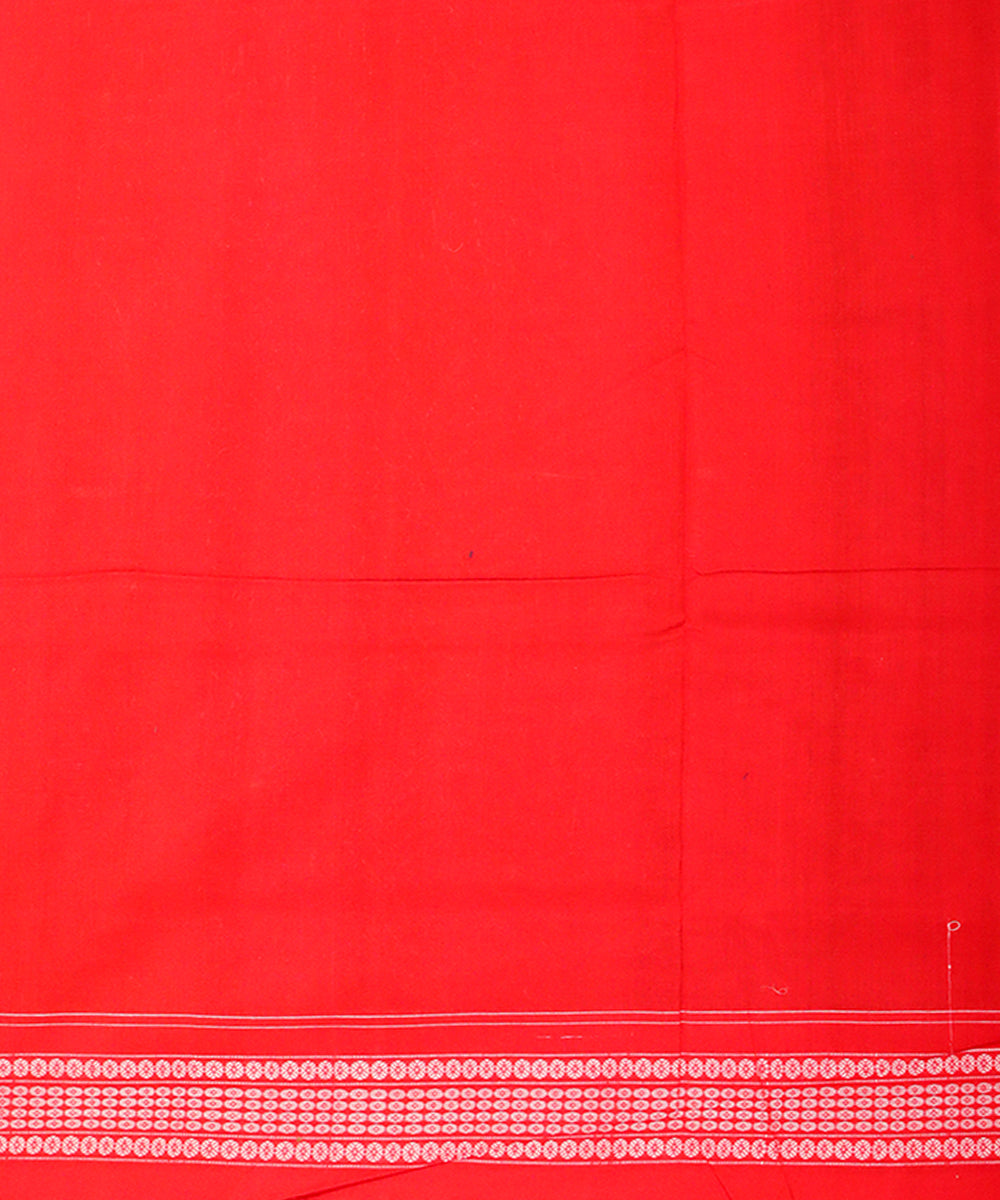 Multicolor red sambalpuri cotton handloom saree