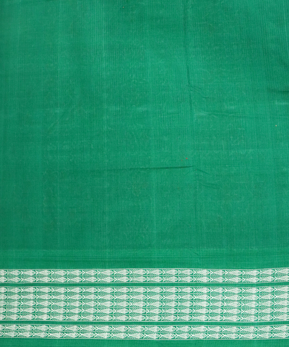 Orange green cotton handloom sambalpuri saree