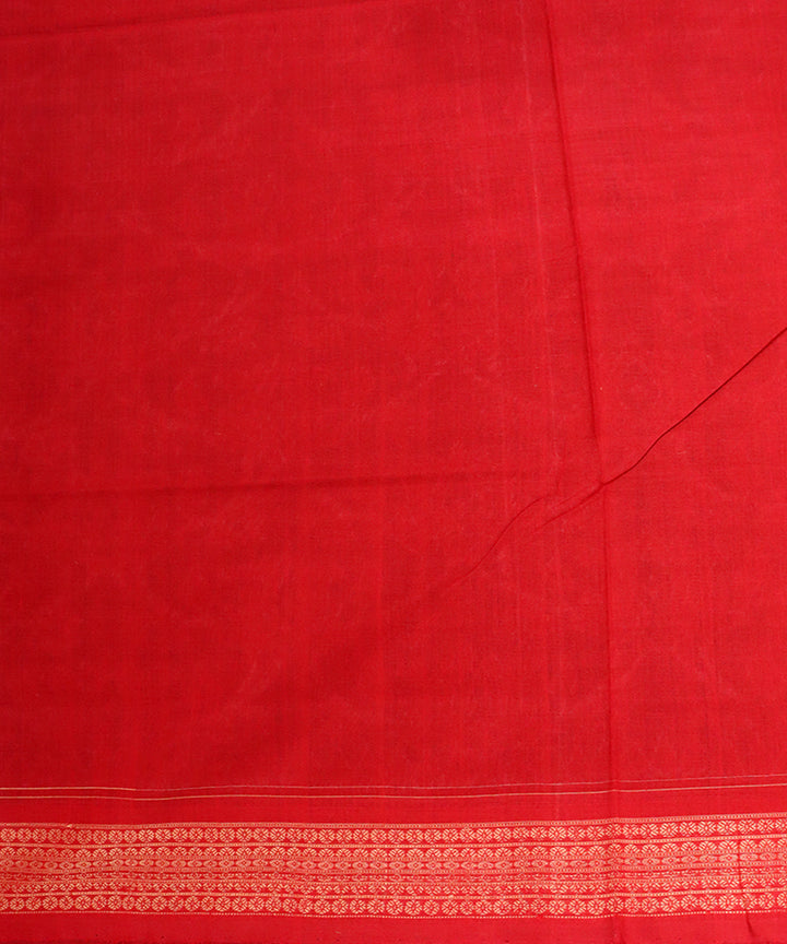 Violet red cotton handloom sambalpuri saree