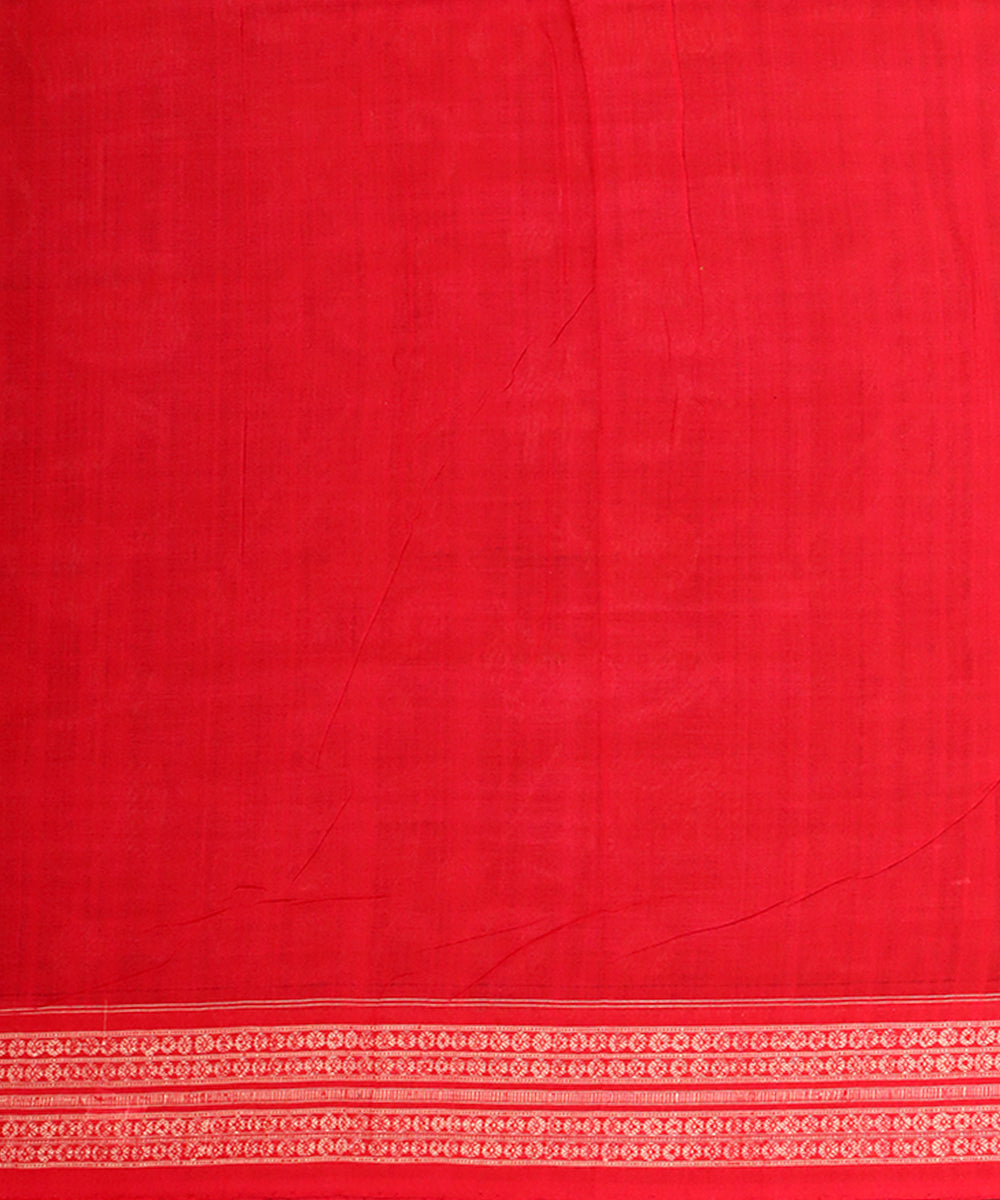 Brown red cotton handloom sambalpuri saree