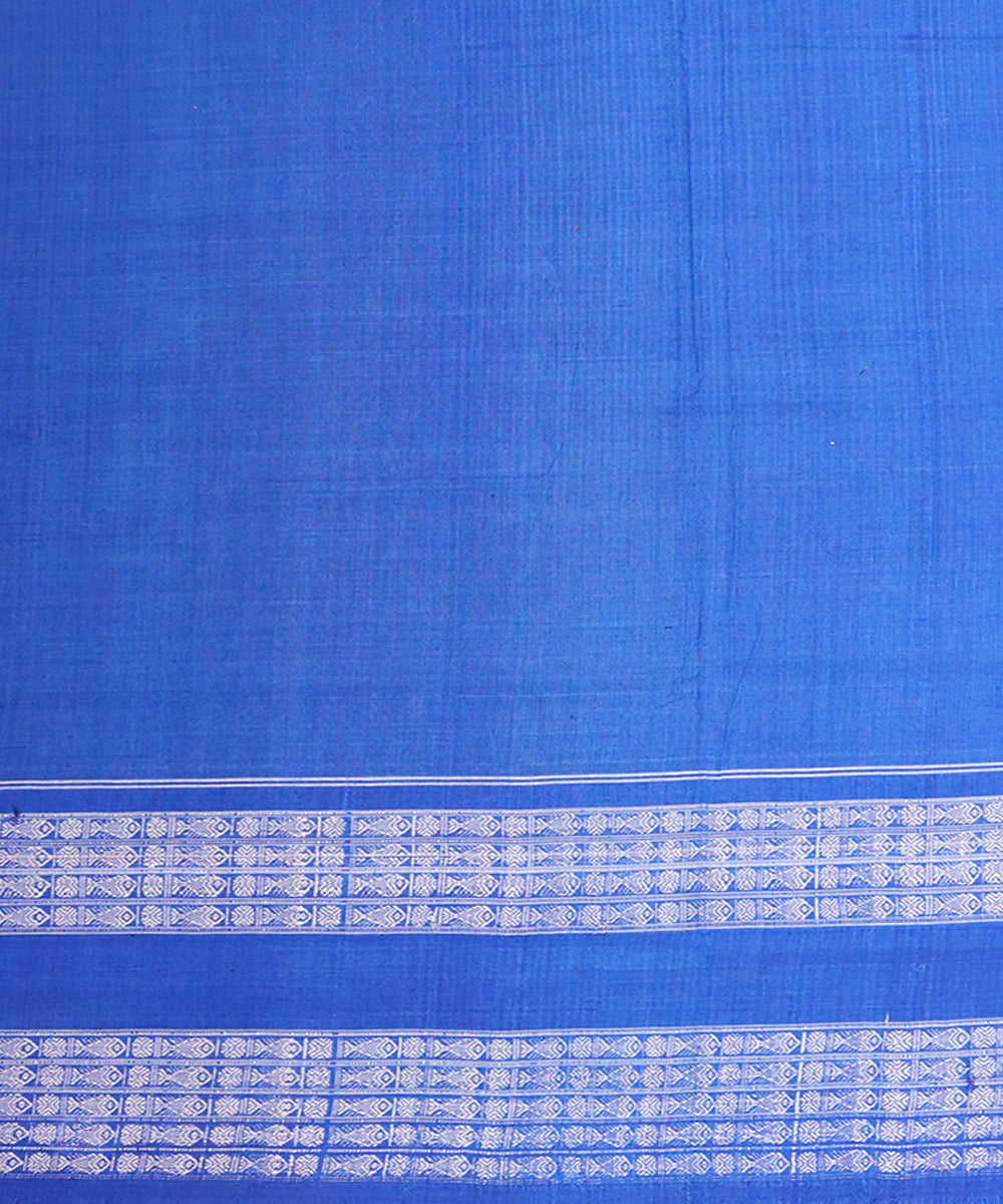 Violet sky blue cotton handloom sambalpuri saree