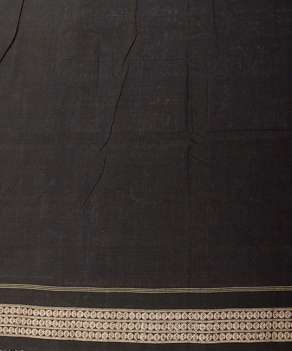 Navy blue black cotton handloom sambalpuri saree