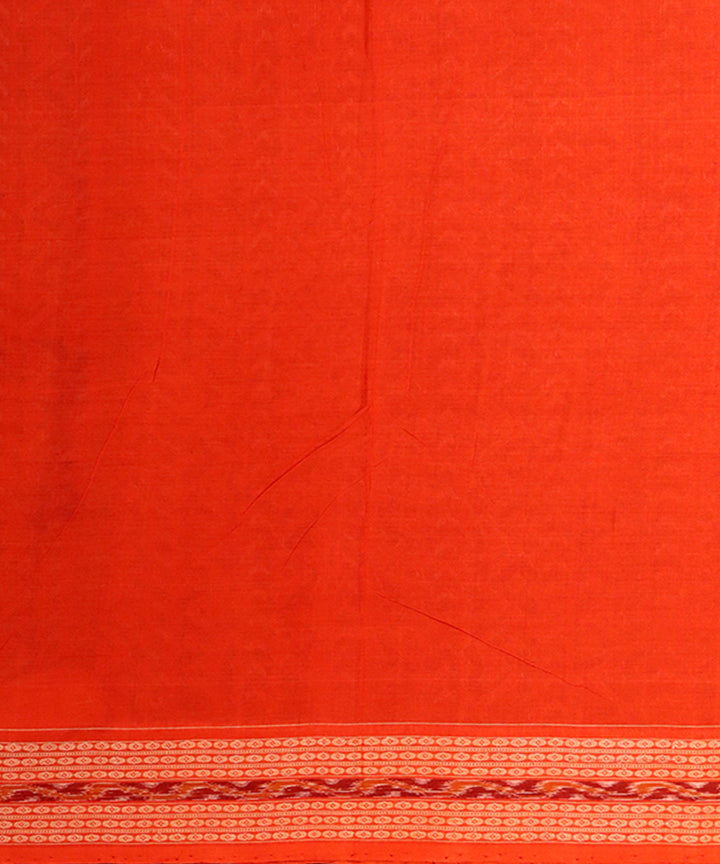 Maroon orange cotton handloom sambalpuri saree