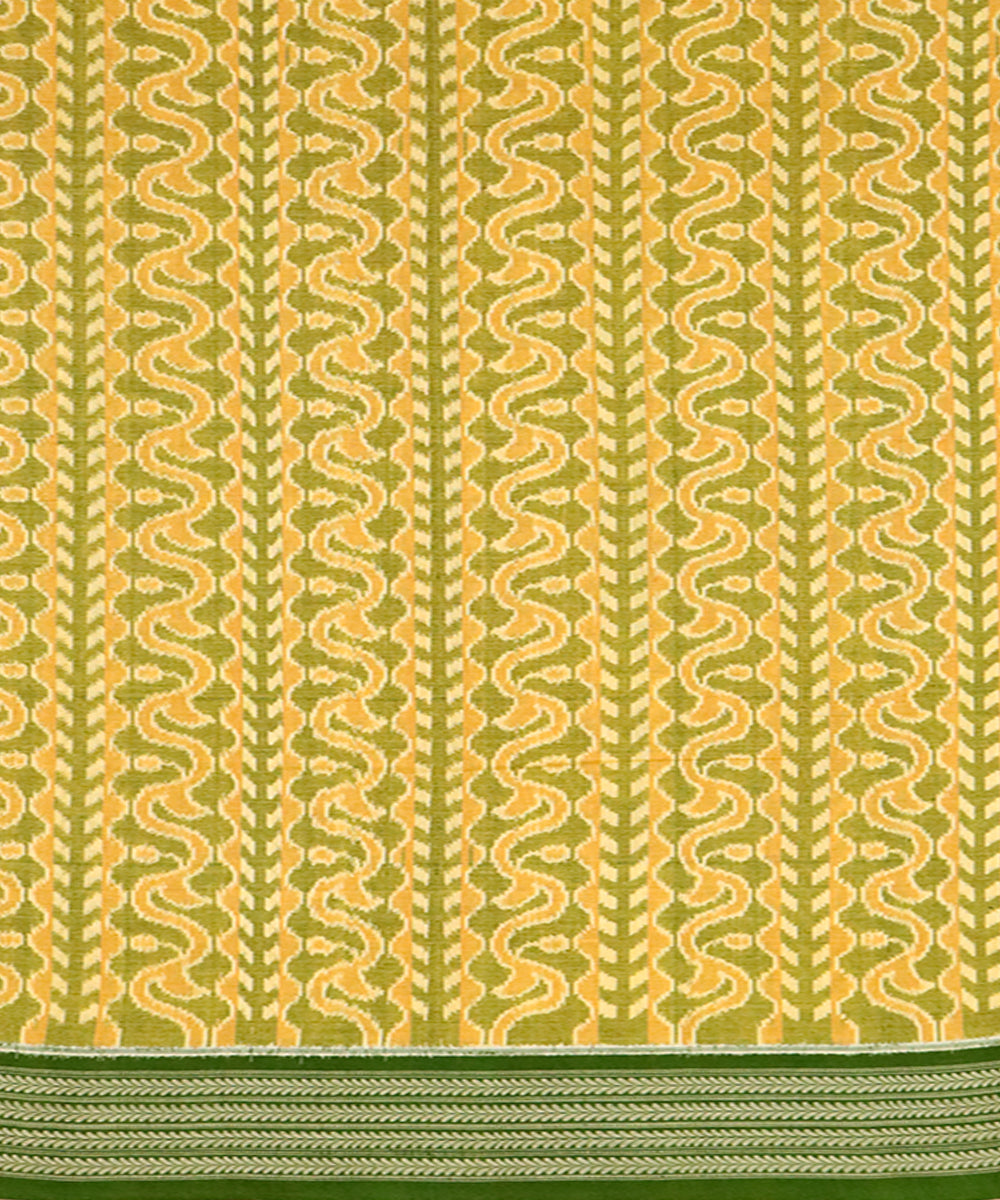 Multicolor green cotton handloom sambalpuri saree