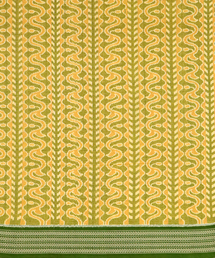 Multicolor green cotton handloom sambalpuri saree