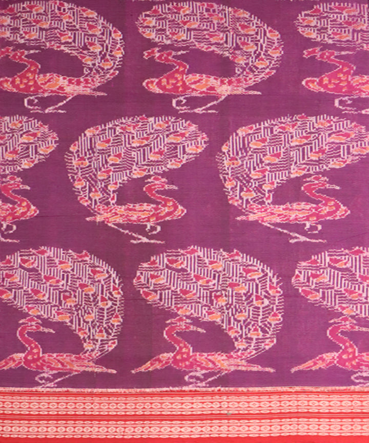 Liserian purple red cotton handloom sambalpuri saree