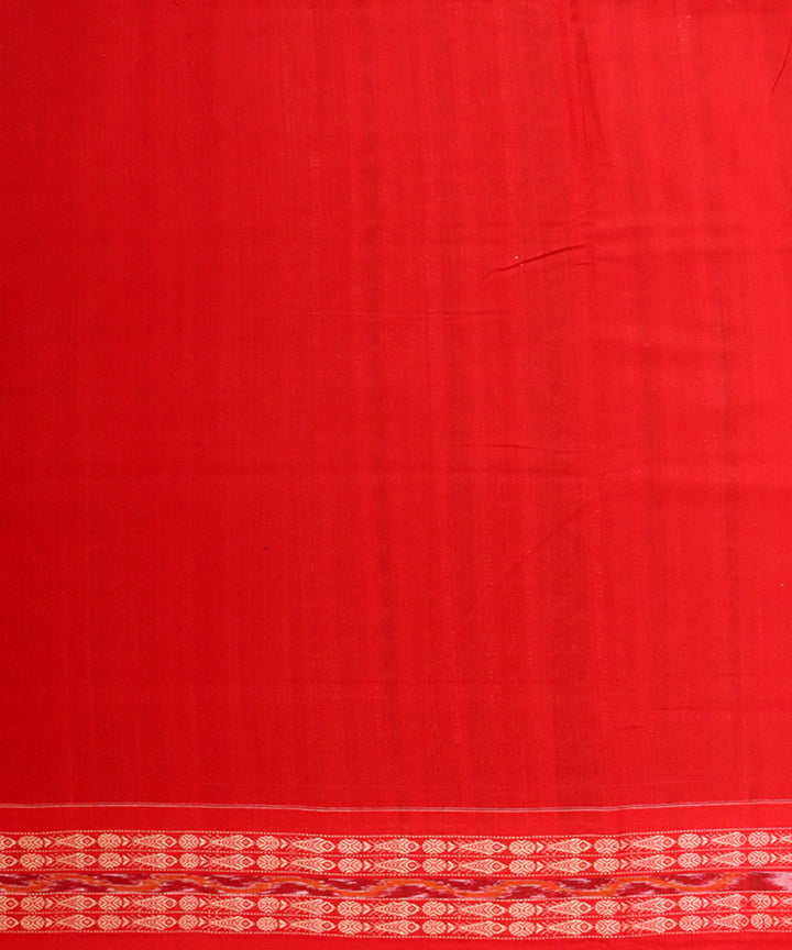 Deep carmine red cotton handloom sambalpuri saree