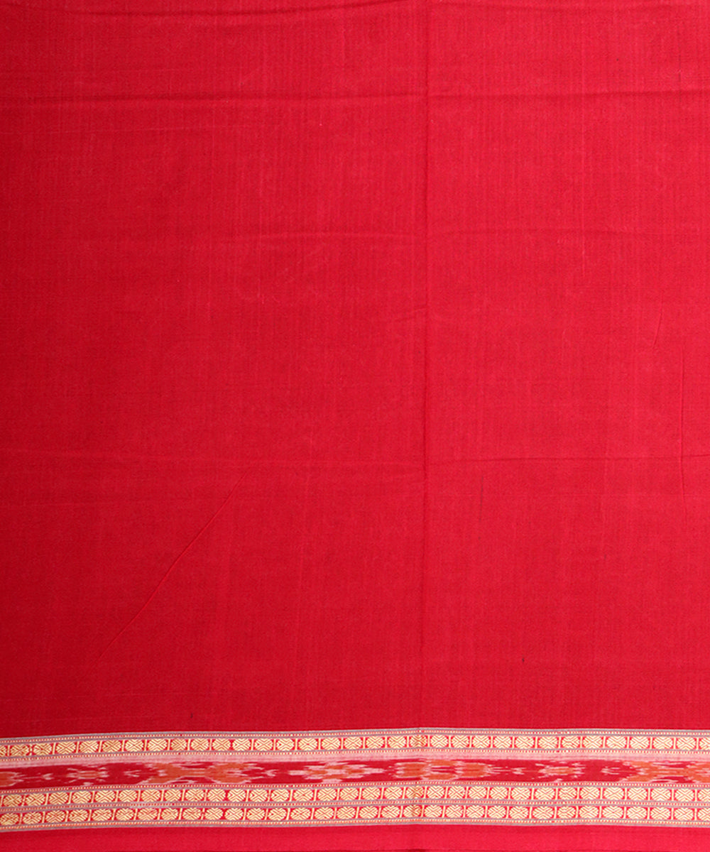 Brown red cotton handloom sambalpuri saree