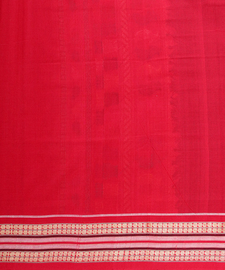 Dark imperial blue red cotton handloom bomkai saree