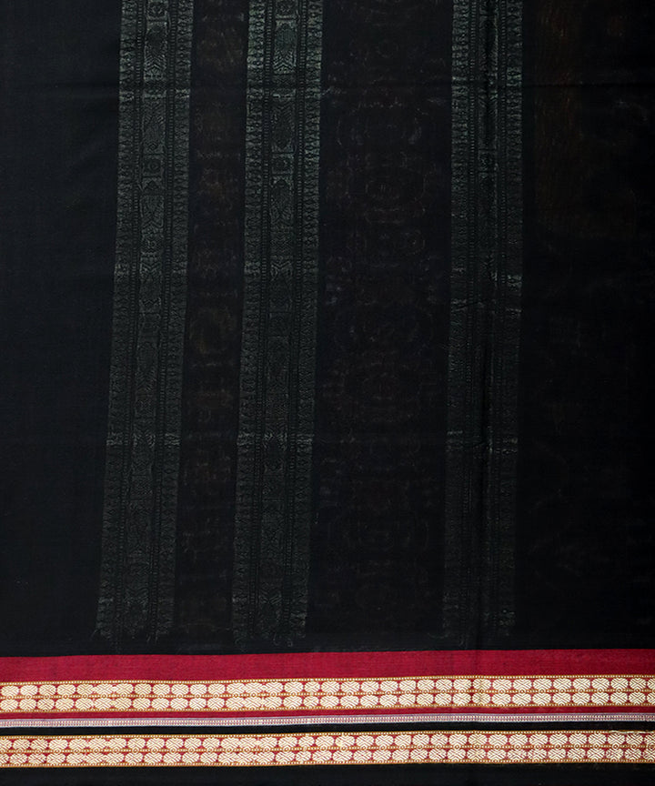 Grey black cotton silk handloom sambalpuri saree