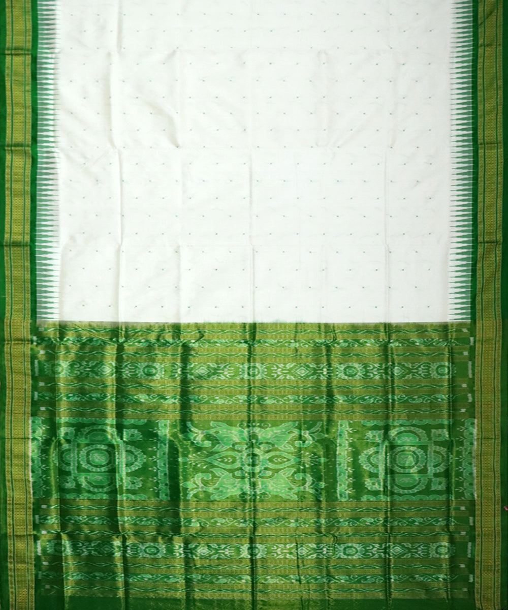 White green silk handloom sambalpuri saree