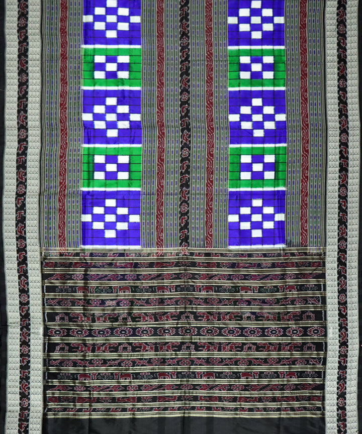 Multicolor black bichitrapuri silk handloom sambalpuri saree