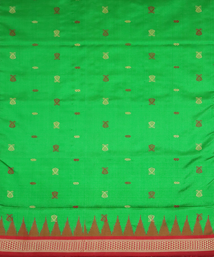 Green maroon silk handloom sambalpuri saree