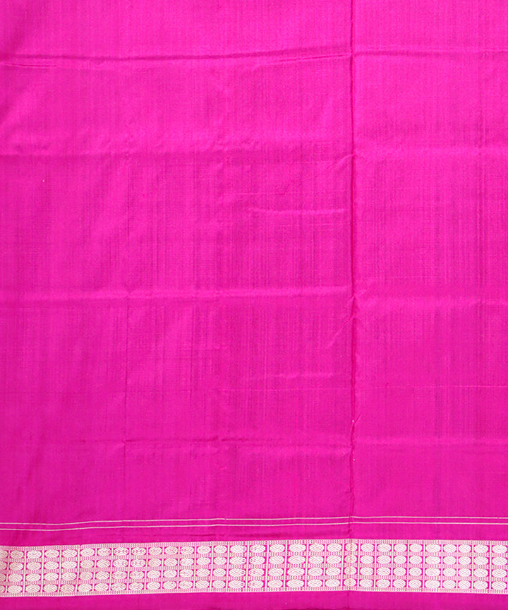 Teal green pink silk handloom sambalpuri saree